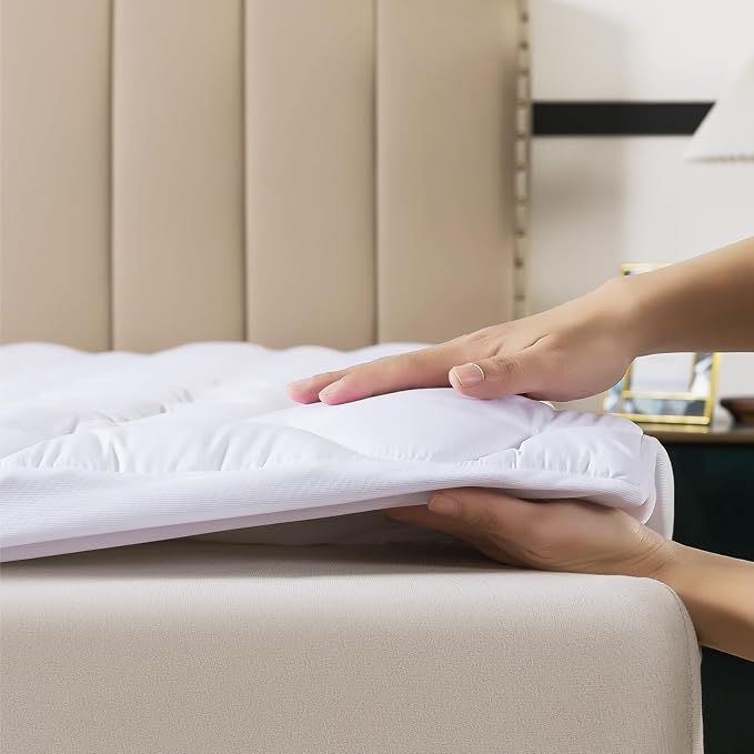 WhatsBedding Twin Mattress Pad, Fitted Twin Mattress Protector Soft - Image 6