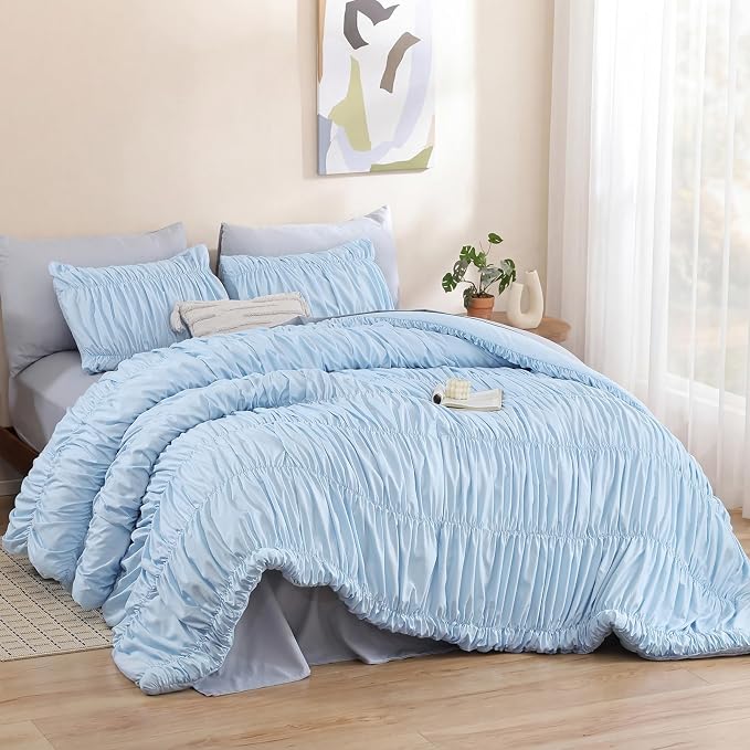 weigelia Cinched Comforter Set King – Soft Ruched Bedding Set, Apartment & Dorm - Image 7