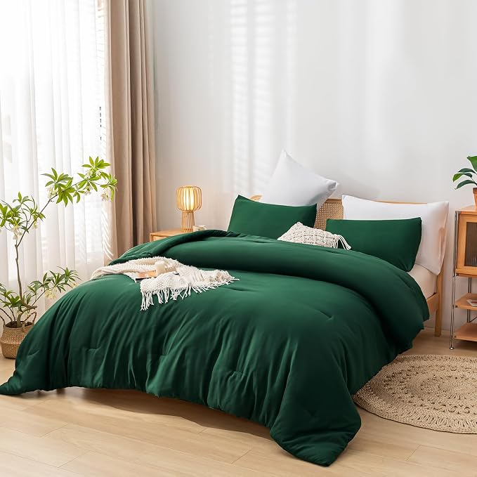 weigelia Queen Comforter Set Boho Emerald Green Comforter - Image 7