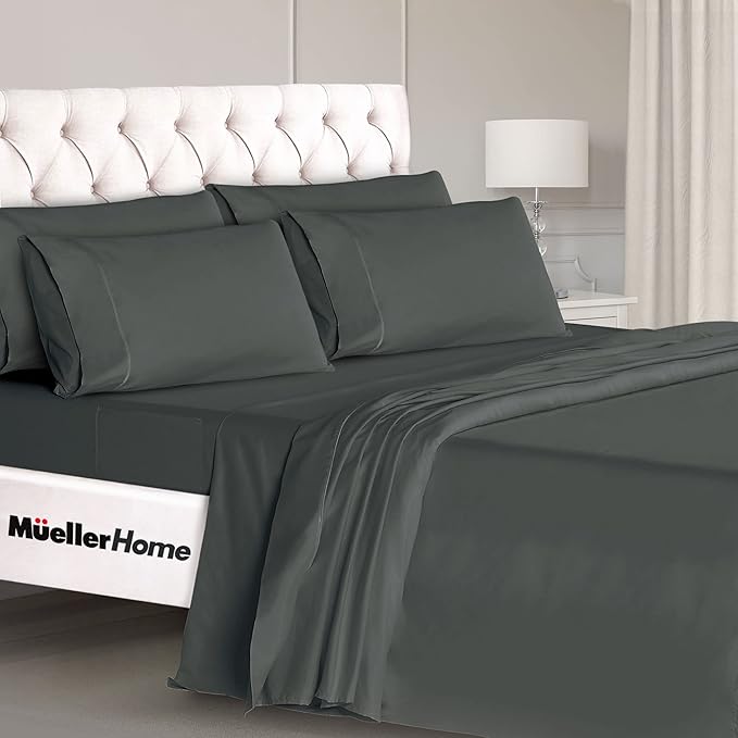 Mueller Ultratemp Bed Sheets Set, Super Soft 1800, 6 Piece California King - Image 9