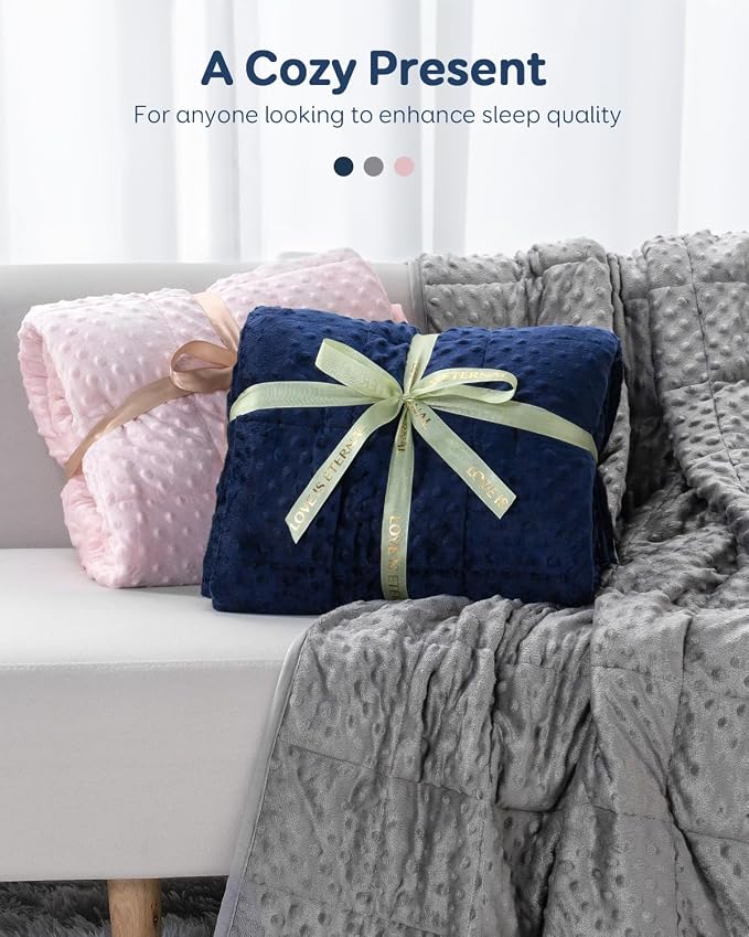 Kivik Cooling Weighted Blanket for Adults, 15 lbs Breathable Minky Dot Heavy - Image 7
