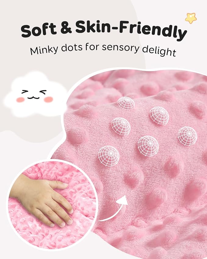 Kivik Weighted Blanket 5 lbs, Small Minky Dotted Blankets, Soft Heavy Blanket - Image 4