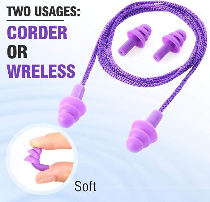 Tondiamo 200 Pairs Ear Plugs Reusable Silicone Earplugs - Image 3