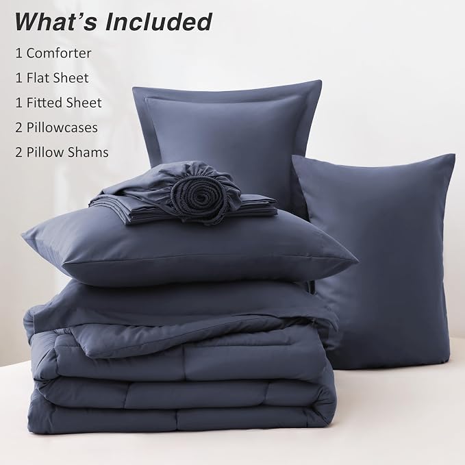 Love's cabin Full Comforter Set Indigo Blue, 7 Pieces Full Bed in a Bag - Image 8