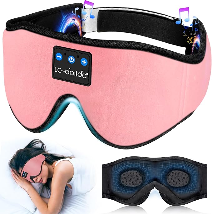 LC-dolida Sleep Headphones, Sleep Mask Bluetooth Wireless Music Eye Mask - Image 9