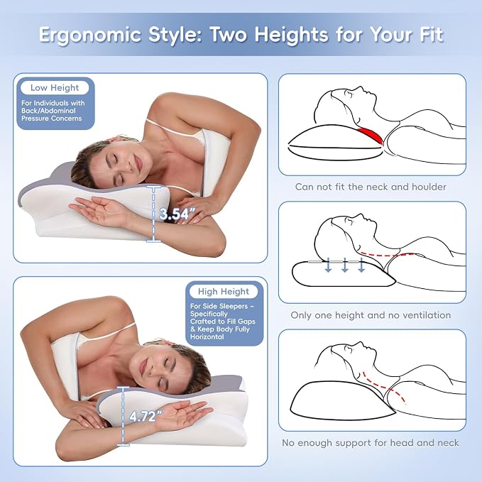 Cervical Neck Pillow, Memory Foam Pillows - Image 4
