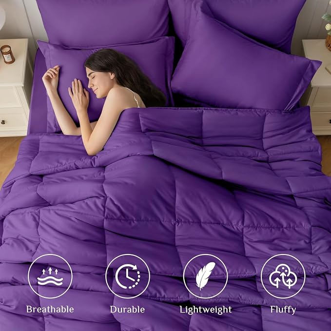JOLLYVOGUE Full Comforter Set, Ultra-Soft Bed in a Bag Full Size 7 Pieces - Image 2
