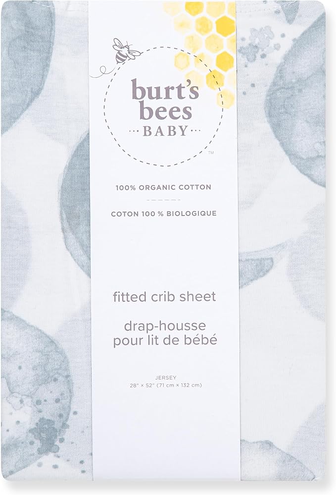 Burt's Bees Baby Essential Organic Cotton Fitted Crib Sheet, Breathable - Image 2