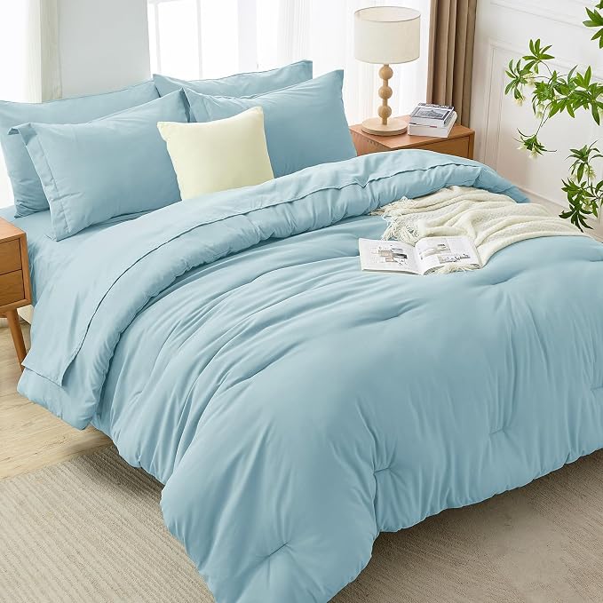 MUXHOMO 7 Pieces King Comforter Set, Soft Bed in a Bag King Size, All Season - Image 7