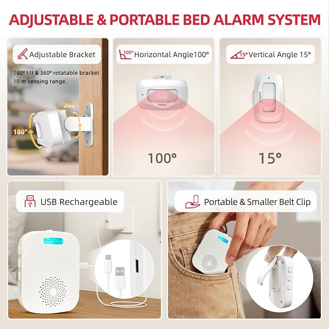 CallToU Bed Alarm for Elderly Adults Sensor Alarm and Fall Prevention for - Image 7