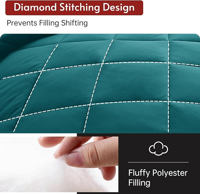 MUXHOMO 7 Pieces Queen Comforter Set, Reversible Bed in a Bag Queen Size - Image 7