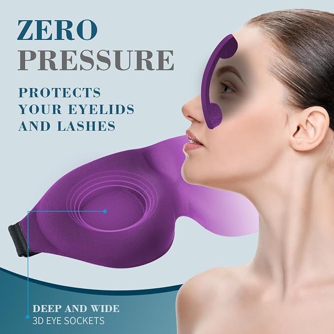 ZGGCD Sleep Mask for Side Sleeper, Light Blocking Sleeping Eye Mask for Women - Image 4