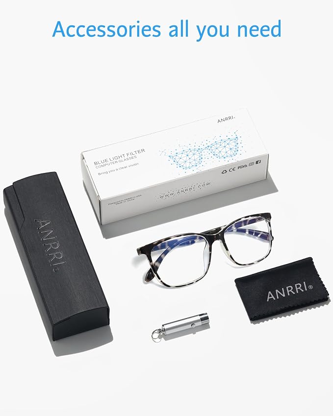 ANRRI Blue Light Glasses Men Women Leopard Blue Light Blocking Computer Glasses - Image 4