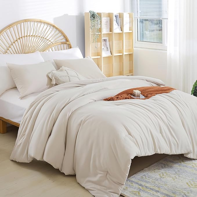 weigelia Beige Comforter Set Twin Boho Cream Twin Comforter - Image 4