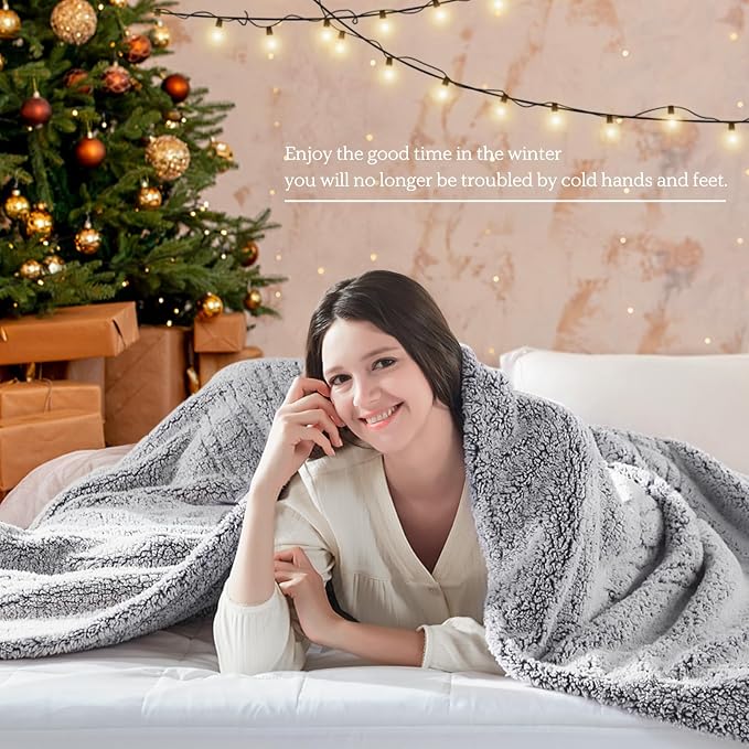 Sealy Electric Blanket Heated Throw 50"x60" Soft Double Sherpa Super Cozy - Image 9