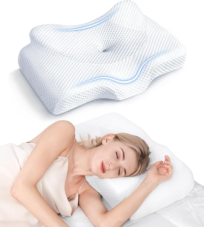 Osteo Cervical Pillow for Neck Pain Relief, Hollow Design Odorless Memory Foam by OSTEO