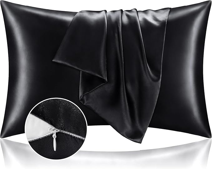 BEDELITE Satin Pillowcase with Zipper 2 Pack, Super Soft and Cooling Similar to by BEDELITE