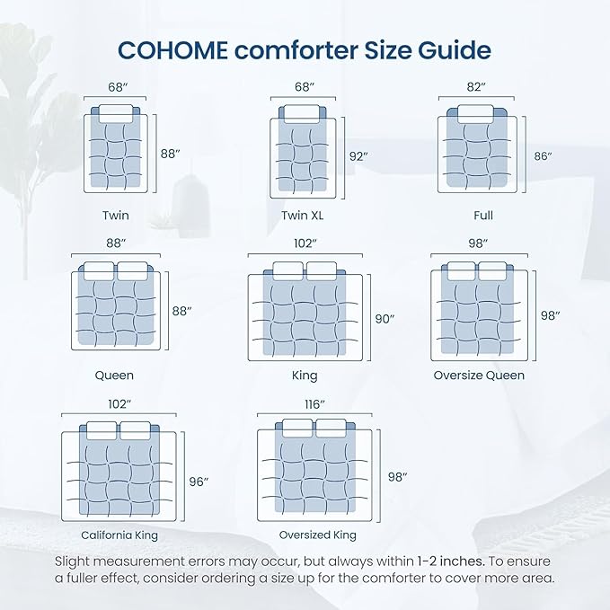 COHOME Premium Twin XL Size Comforter, All-Season Quilted Down Alternative - Image 7