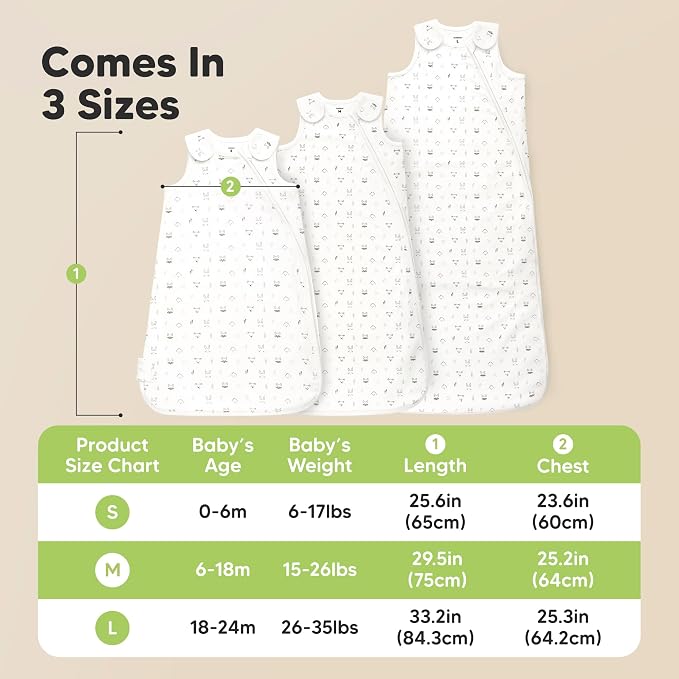 2-Pack Organic Baby Sleep Sacks, 100% Cotton - Image 6