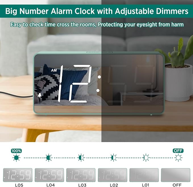Peakeep Digital Clock, Alarm Clock Battery Backup Powered - Image 5