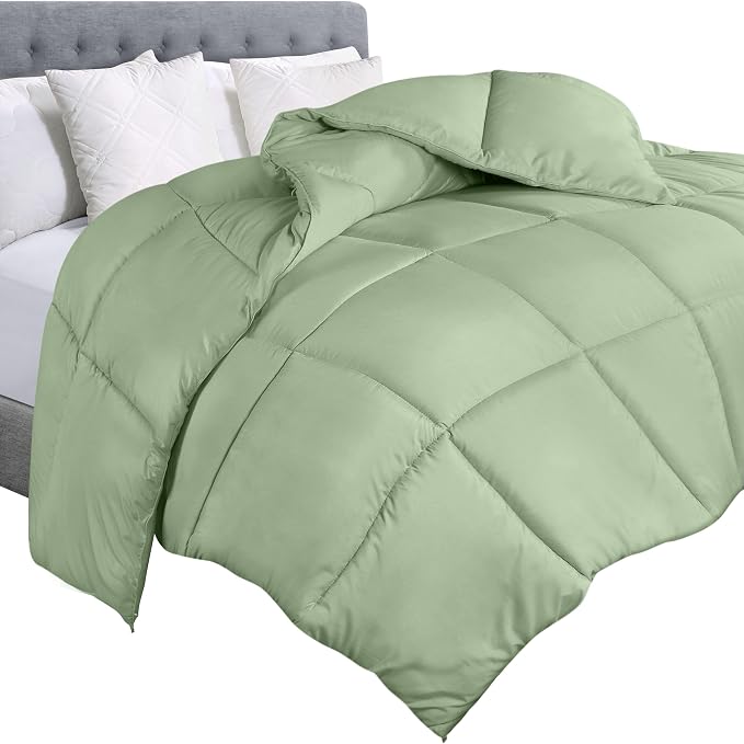Utopia Bedding Queen Comforter Duvet Insert, Quilted Sage Green Comforter by UTOPIABEDDING