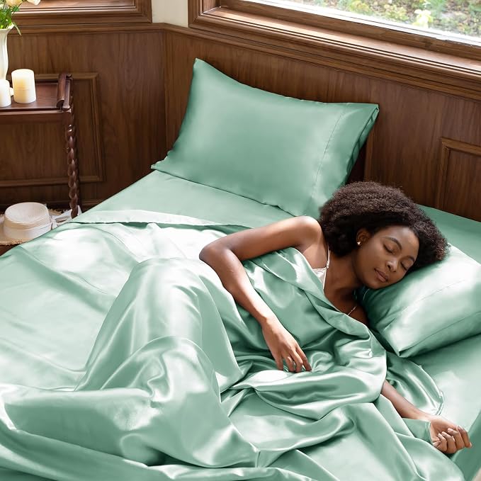 CozyLux Satin Sheets King Size Sheet Set - Image 2