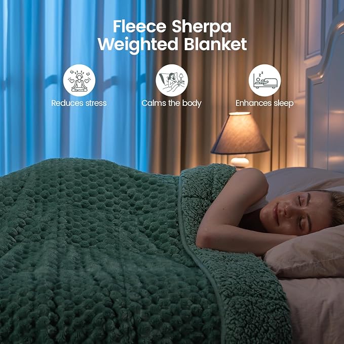 Super Fuzzy Soft Fleece Sherpa Weighted Blanket 15 lbs - Image 2