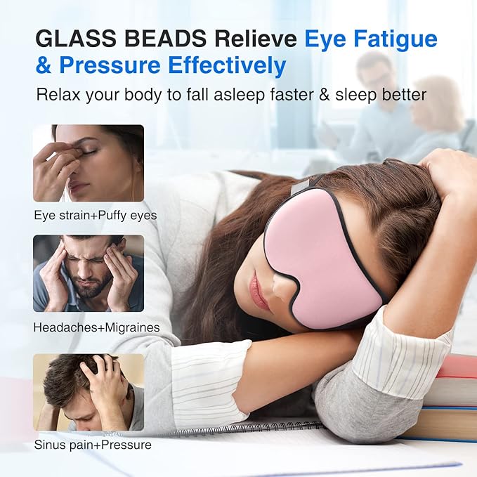YFONG Weighted Sleep Mask, Women Men 3D Eye Mask Blocking Lights Sleeping Mask - Image 3