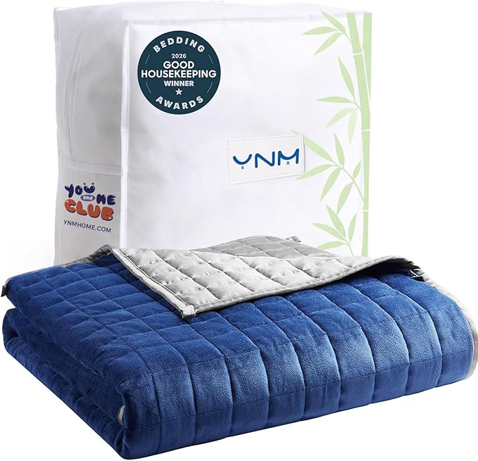 YnM Cooling Weighted Blanket for Adults, Cooling & Cozy Velvet Dual-Sided by YNM