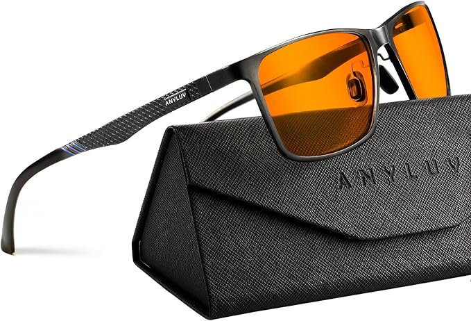 ANYLUV Blue Light Glasses Men, Relieve Eyestrain and Eye Protection, Al-Mg by ANYLUV