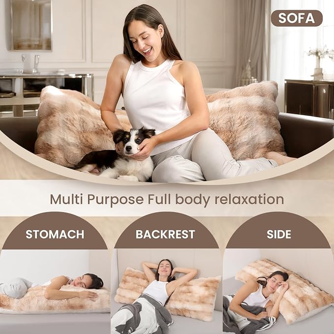 ZonLi Fluffy Body Pillow for Adults, Fuzzy Faux Fur Body Pillow - Image 5