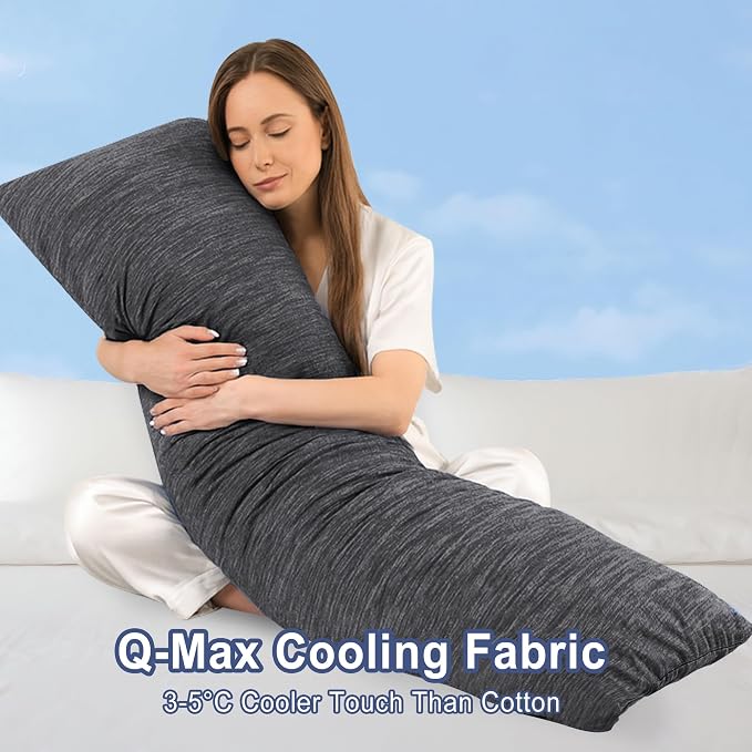 DWCN Cooling Body Pillow for Adults, 20x60 Inch Grey - Image 2