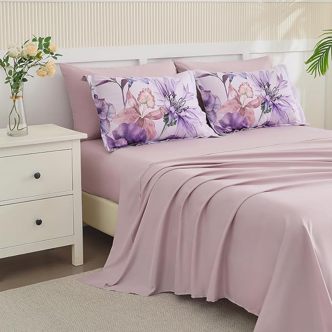 Yogeneg King Size Comforter Set 7 Piece Bed in a Bag, Elegant Floral Botanical - Image 4