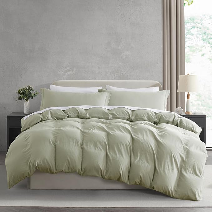 Nestl Light Sage California King Duvet Cover Sets by Nestl