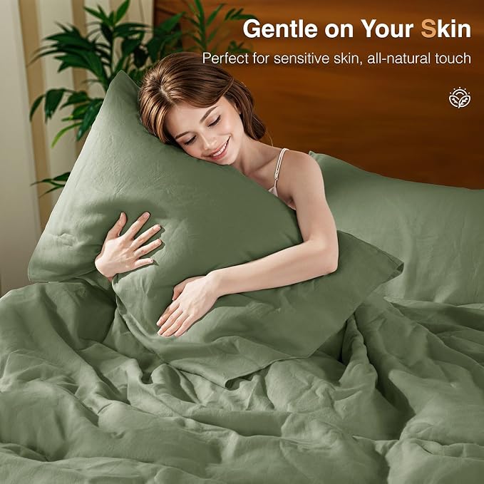 SONORO KATE 100% French Linen Duvet Cover King Size, Soft Breathable - Image 6