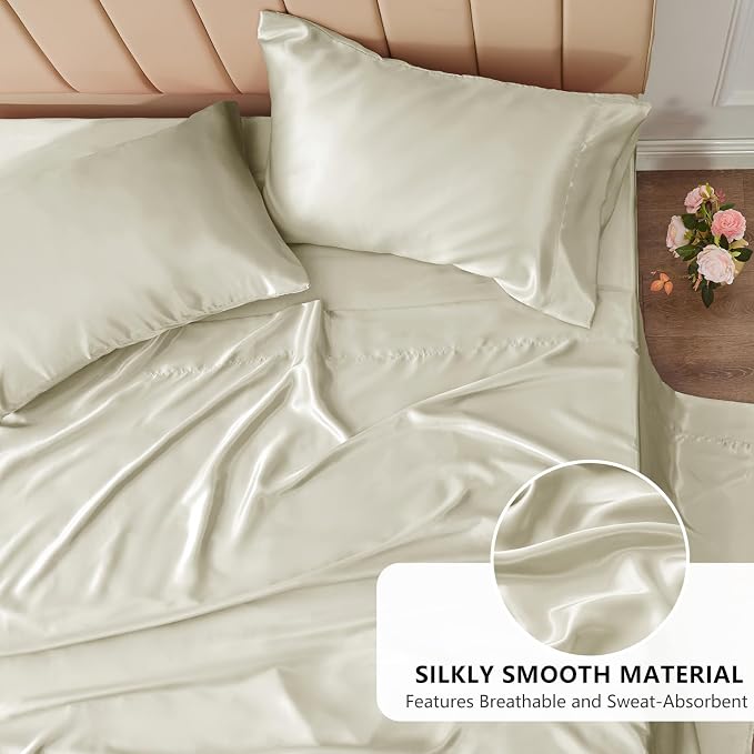 CozyLux Satin Sheets Full Size Sheets - Image 3