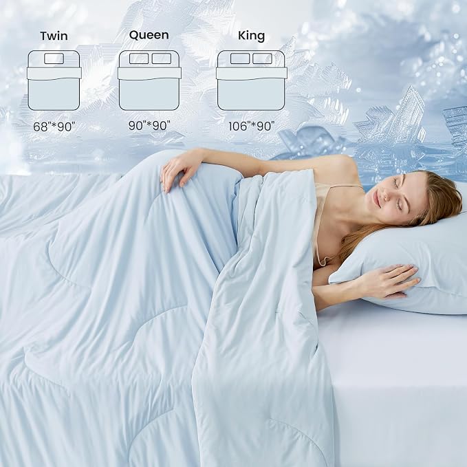 Cozy Bliss Cooling Comforter King Size, Reversible Lightweight Cooling Blankets - Image 8