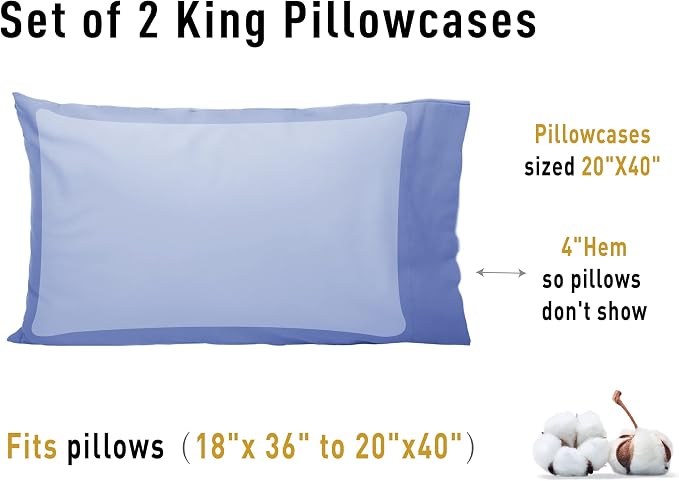 Sunflower King Pillowcases Set of 2, 100% Cotton King Size Pillow Cases 2 - Image 8