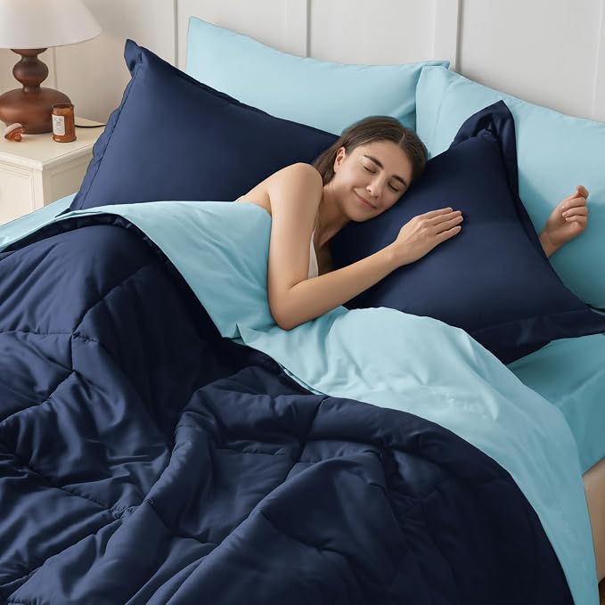 JOLLYVOGUE Twin Comforter Set, Ultra-Soft Bed in a Bag Twin Size 5 Pieces - Image 7