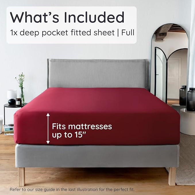 Bambaw 100% Viscose Derived from Bamboo Fitted Sheet Only, Full Size Fitted Bed - Image 2