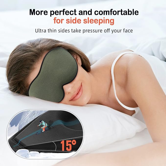 LitBear Sleep Mask for Men Side Sleeper, Sleeping Mask for Women Light Blocking - Image 3