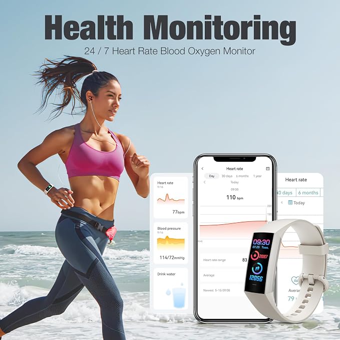 Zeacool Fitness Tracker with Heart Rate Blood Oxygen Blood Pressure Sleep - Image 6