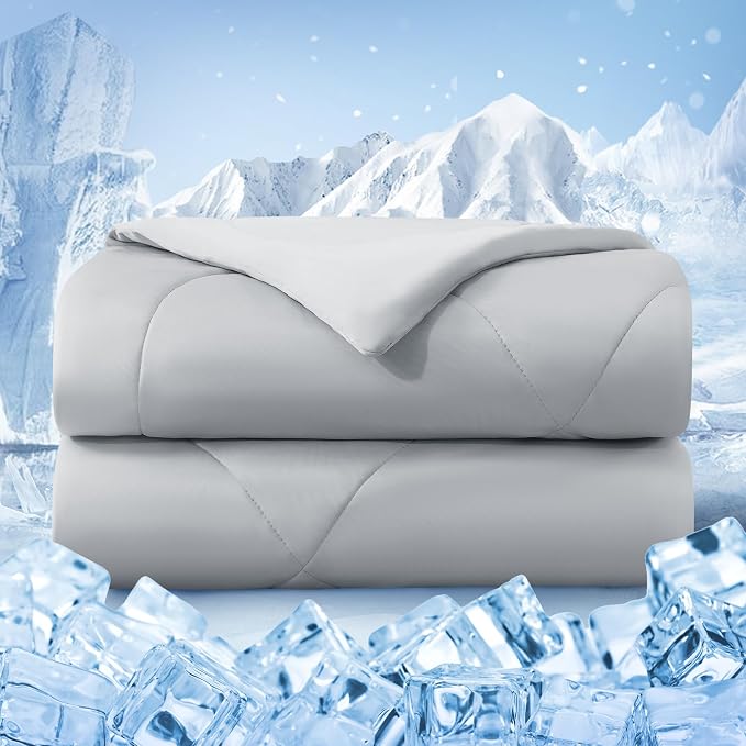 Cooling Comforter King Size, Double-Sided Cold Tech Fabric Quilted Bed by bedsmile