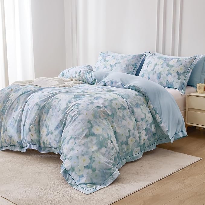 OAITE Duvet Cover Set King Size Oil Painting Pattern Ultra Soft 100% Cotton - Image 3