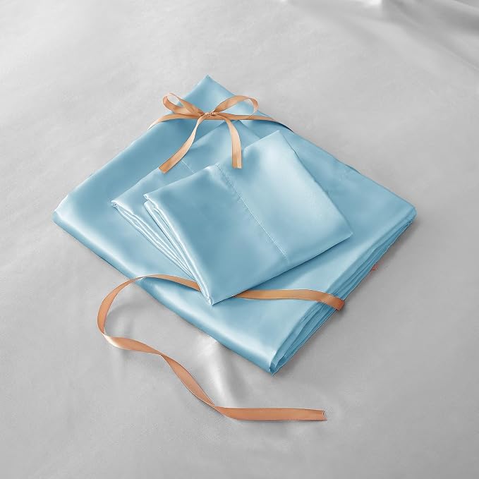 BEDELITE Satin Fitted Sheet and Pillowcase Set, Luxury Soft Similar to Silk - Image 6