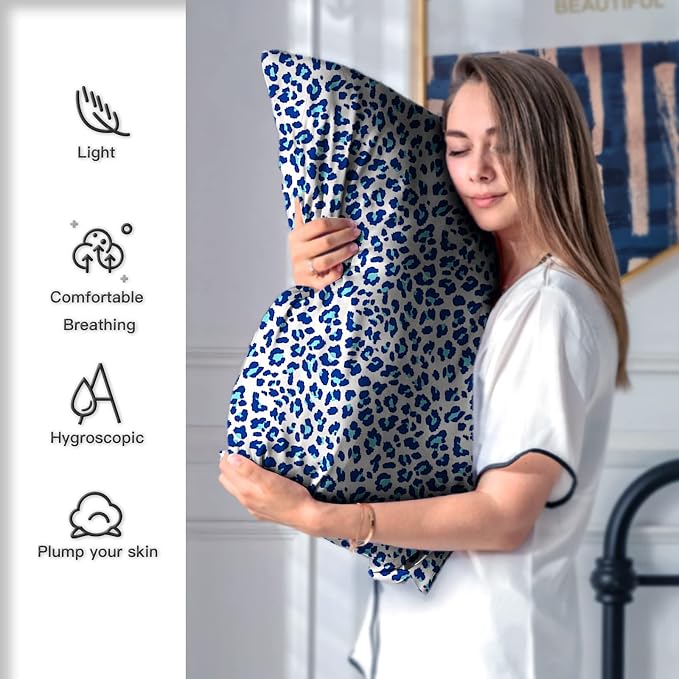 Mulberry Silk Pillowcase for Hair and Skin Queen Size Leopard Print Silk Pillow - Image 4
