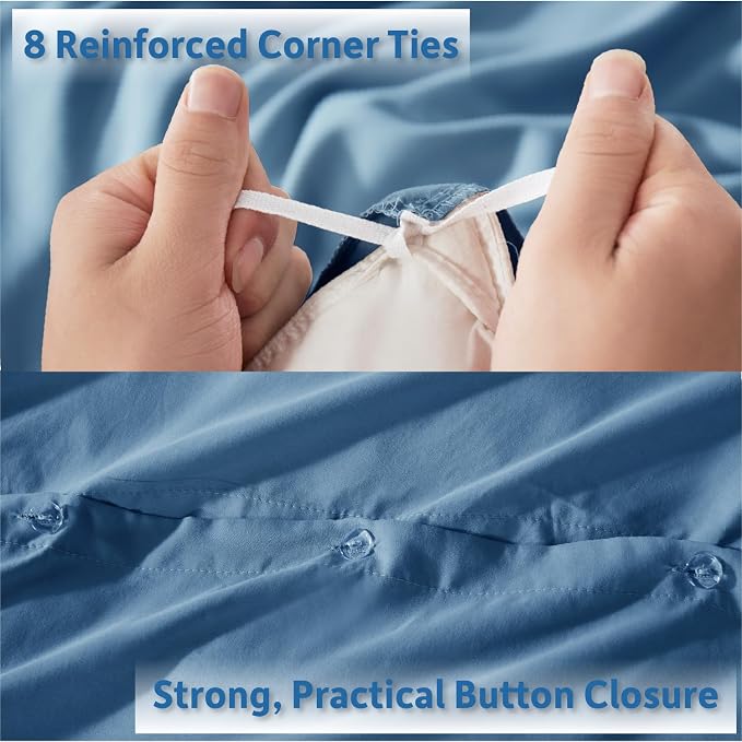 Nestl Double Brushed Blue Heaven Duvet Cover Set - Image 4