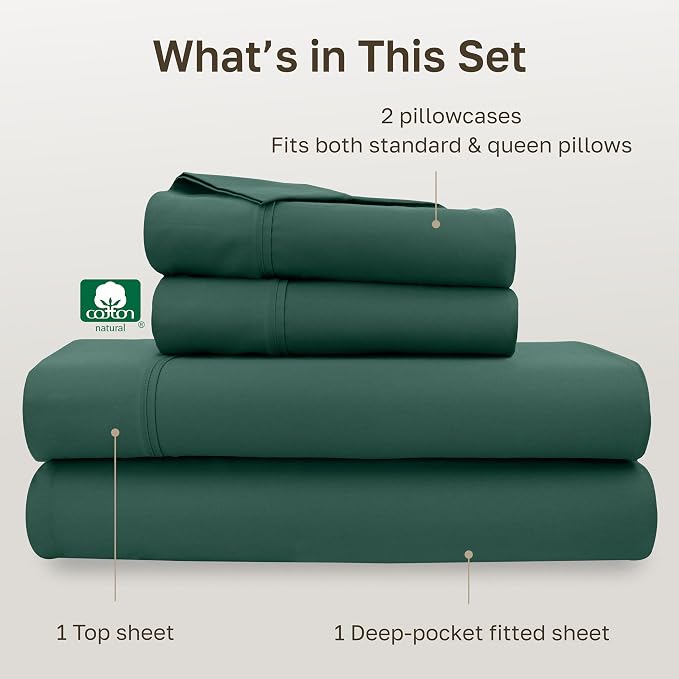 California Design Den Soft 100% Cotton Sheets Queen Size Set, 400 Thread Count - Image 4