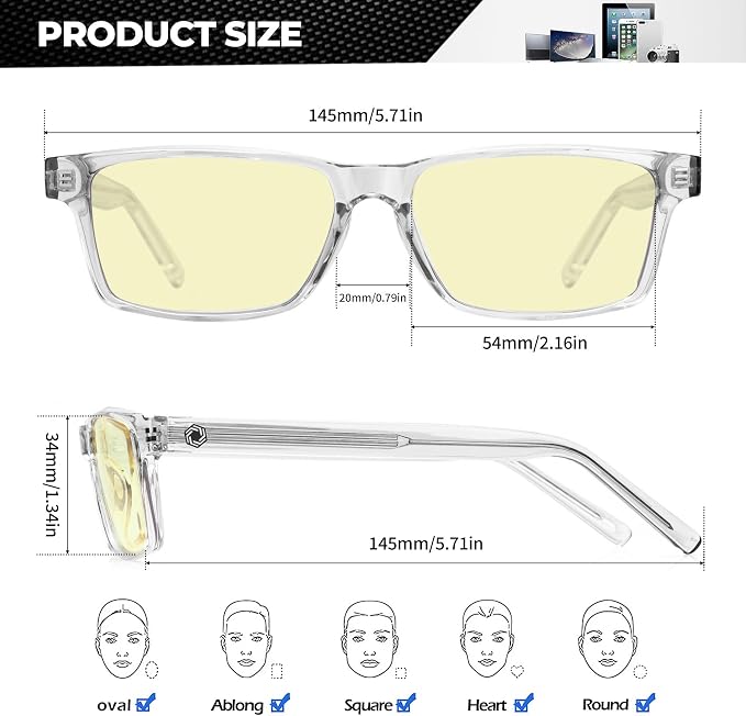 ANYLUV Blue Light Glasses Men Woman, Eye Strain Relief Eye Protection - Image 4