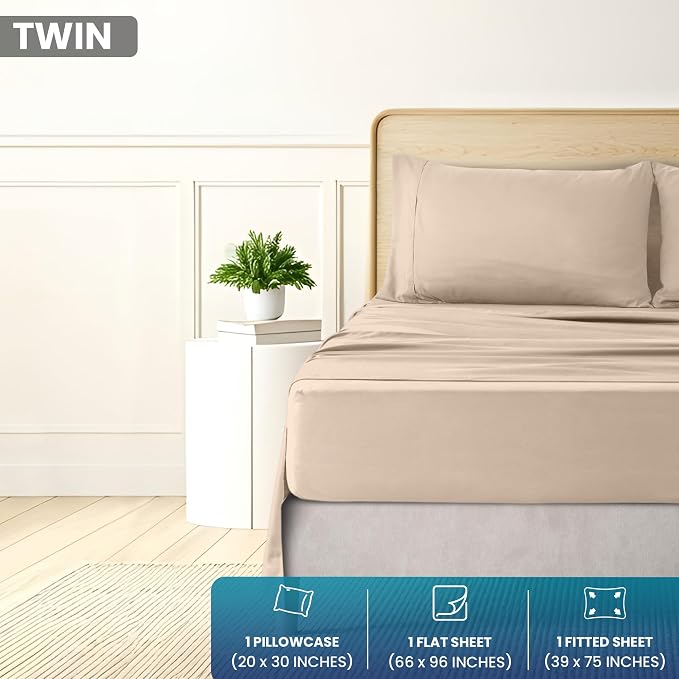 Utopia Bedding Twin Size 3 Piece Sheet Set - Image 2